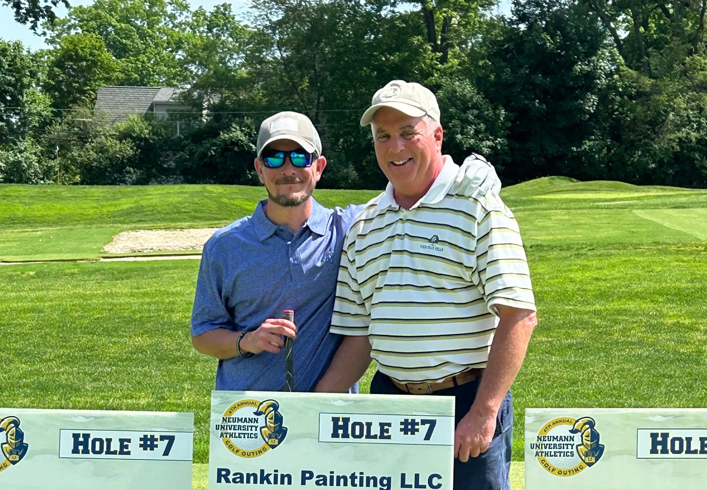 Bob and Chris Rankin at the Neumann University Athletics golf outing they sponsored